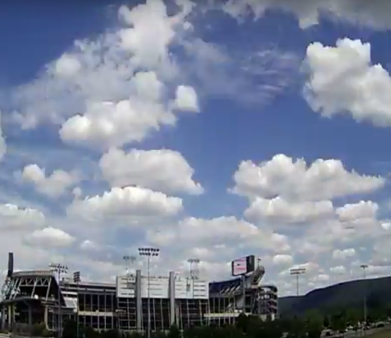 Beaver Stadium Time-lapse Camera Captures Rainbows, Fireworks & Uptempo Clouds